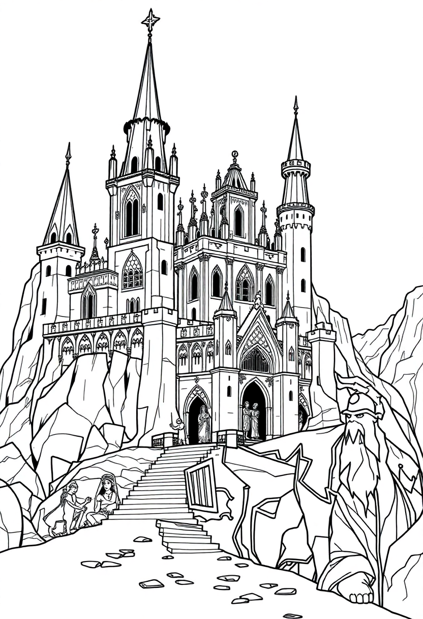 Asgard Castle coloring page, free printable