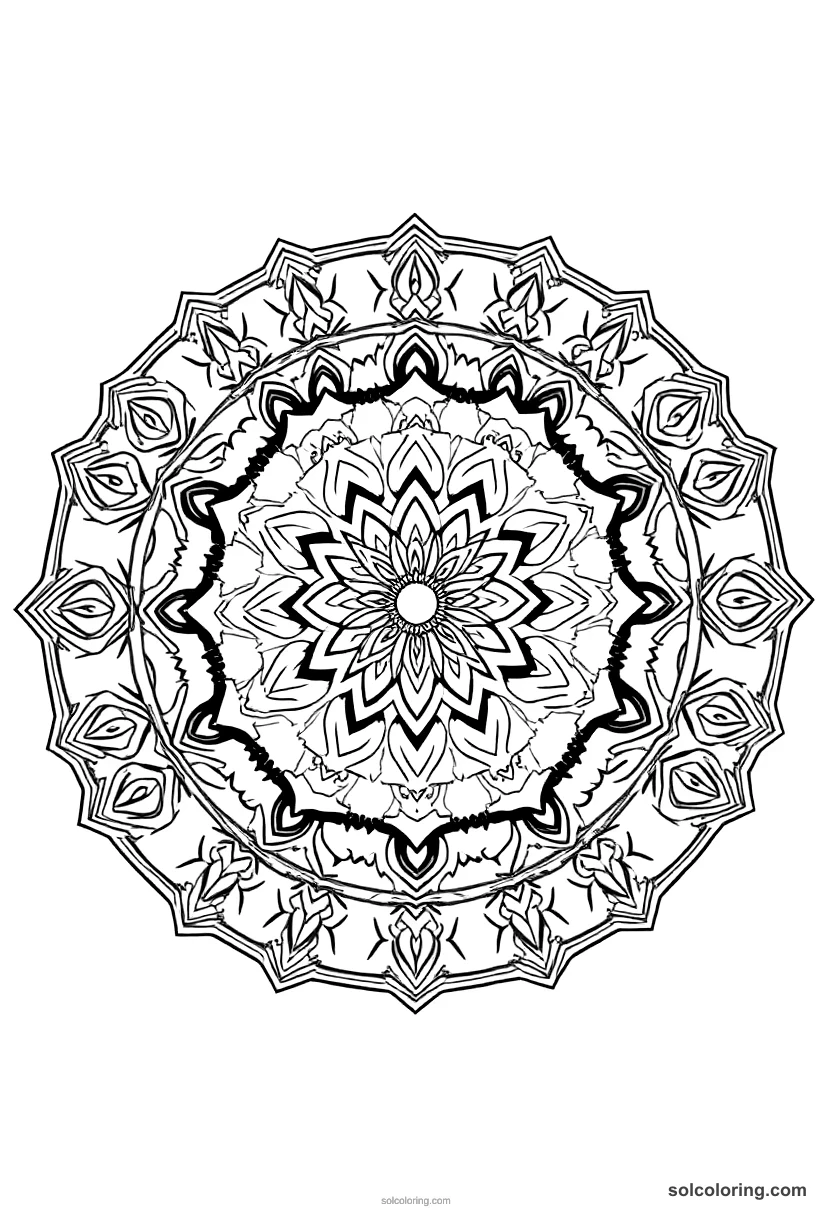 Mandala Askia the Great of the Songhai Empire mandala coloring page for kids