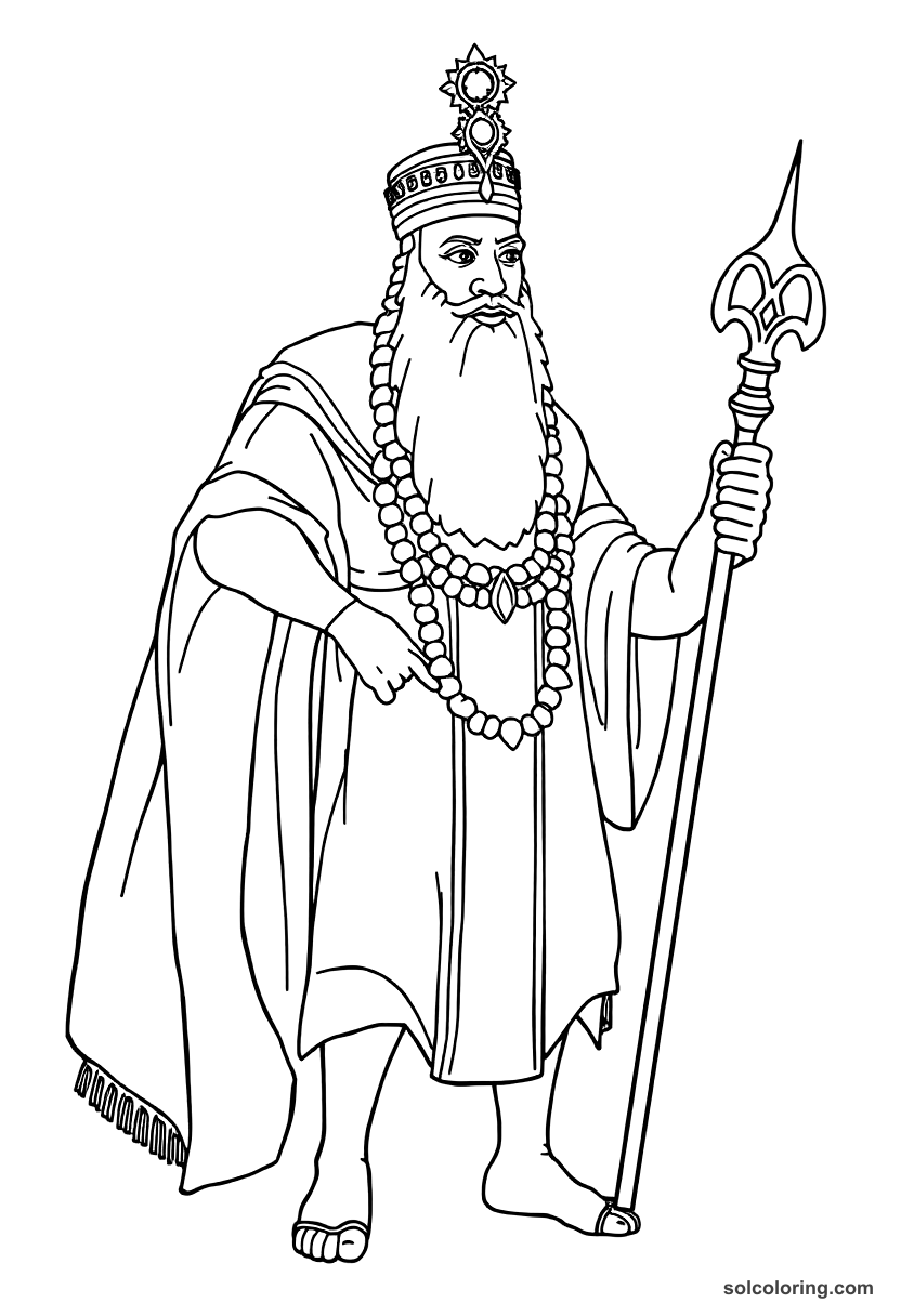 Simple Askia the Great of the Songhai Empire coloring page, free printable simple style