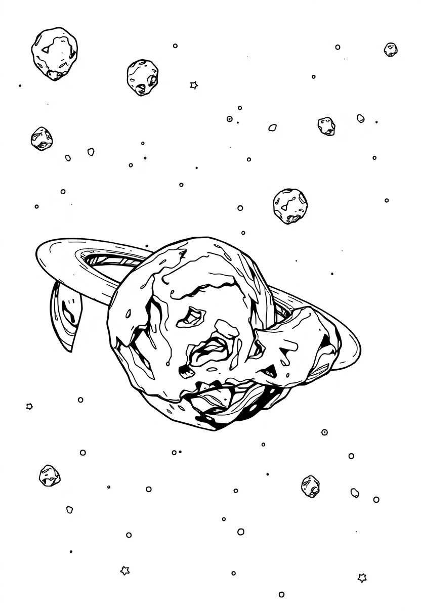 Asteroid Belt coloring page, free printable