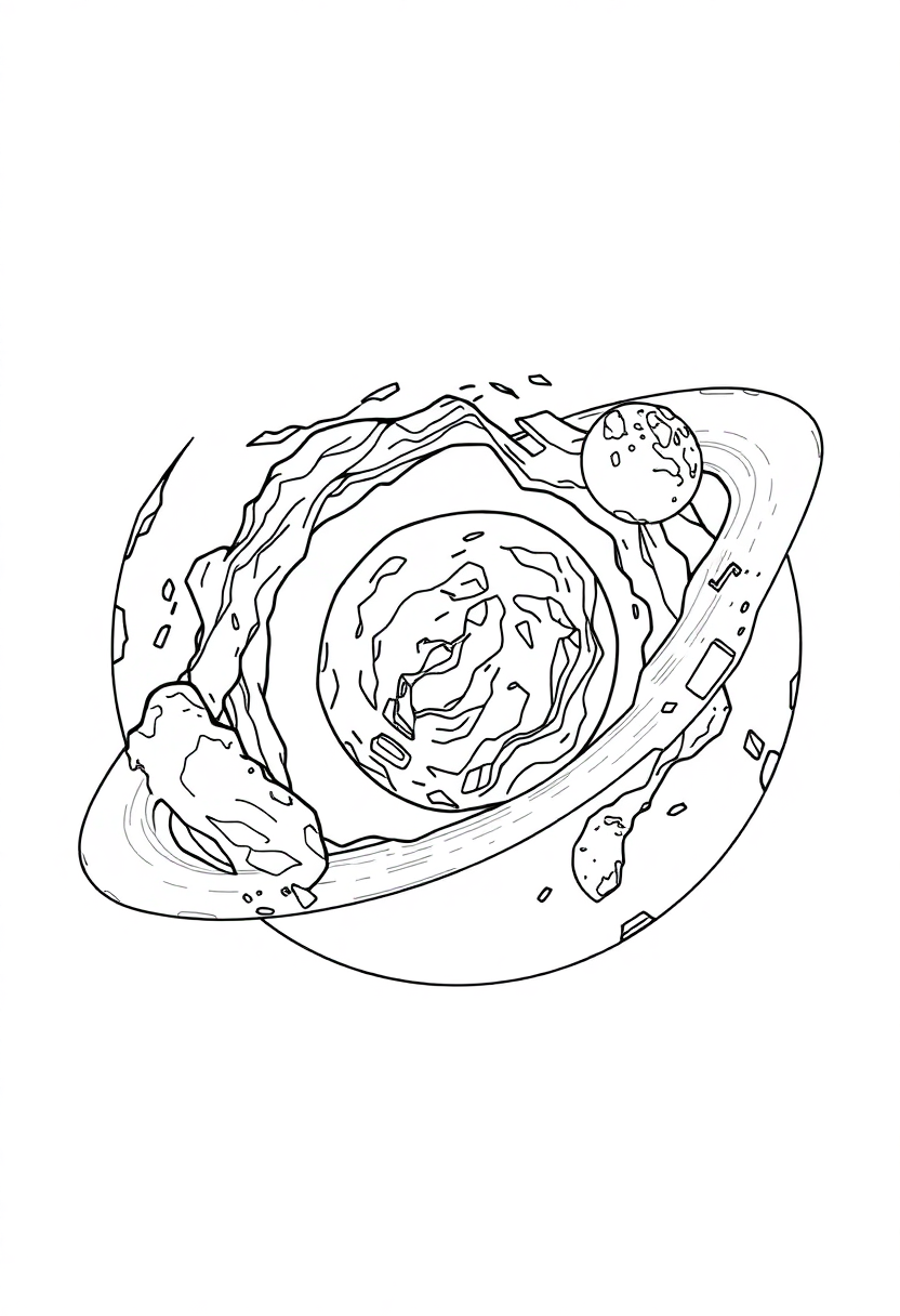 Asteroid Belt coloring page, free printable