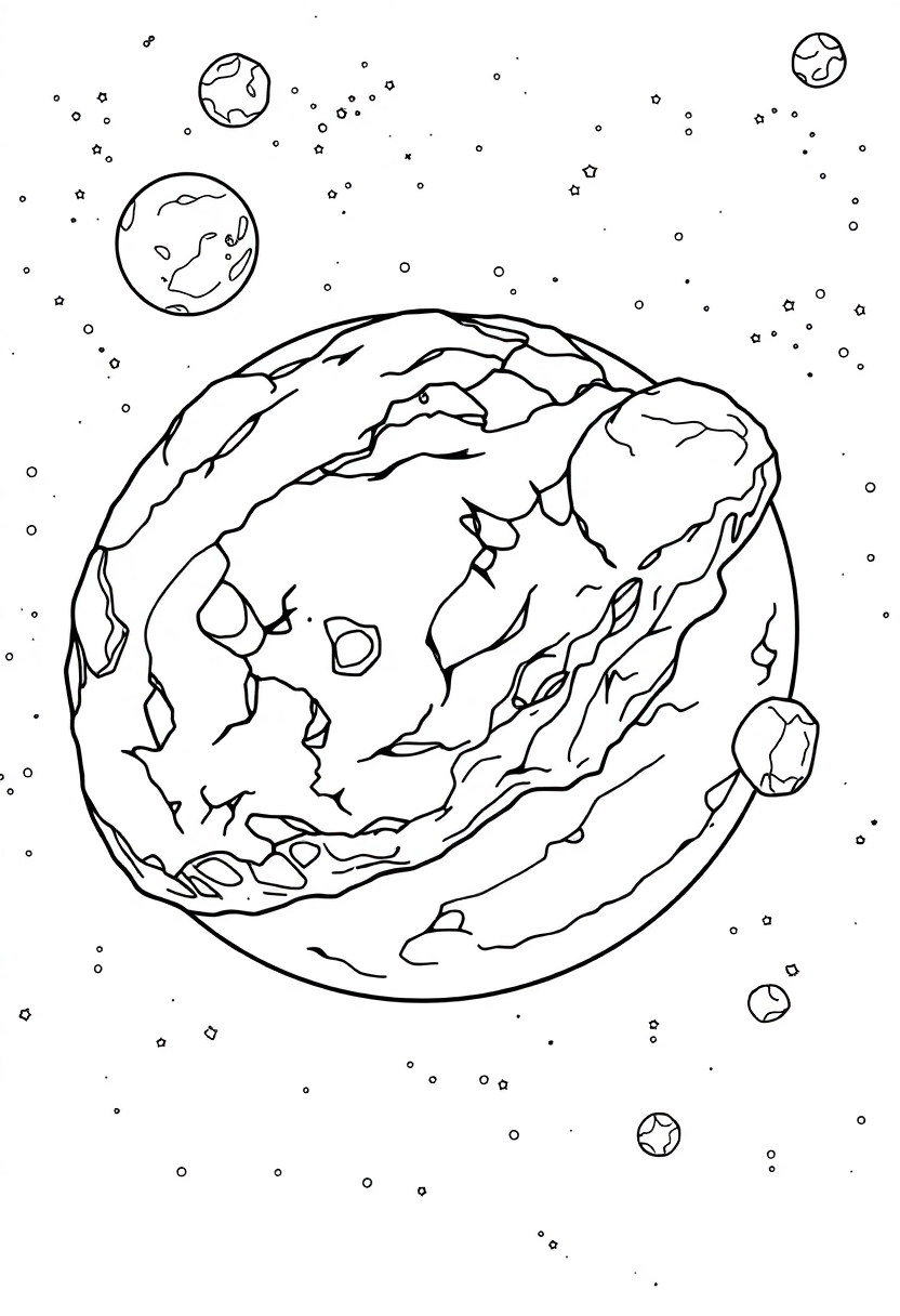 Asteroid Belt coloring page, free printable