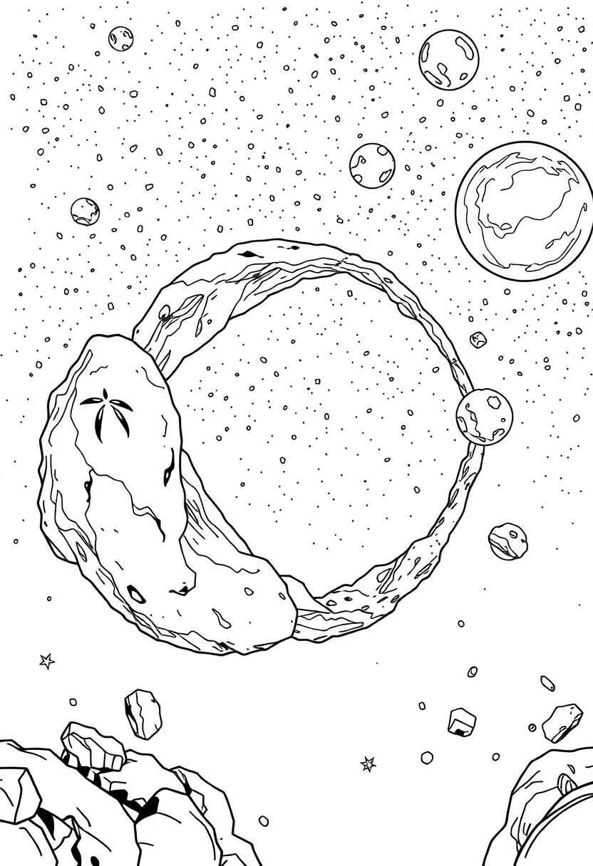 Asteroid Belt coloring pages