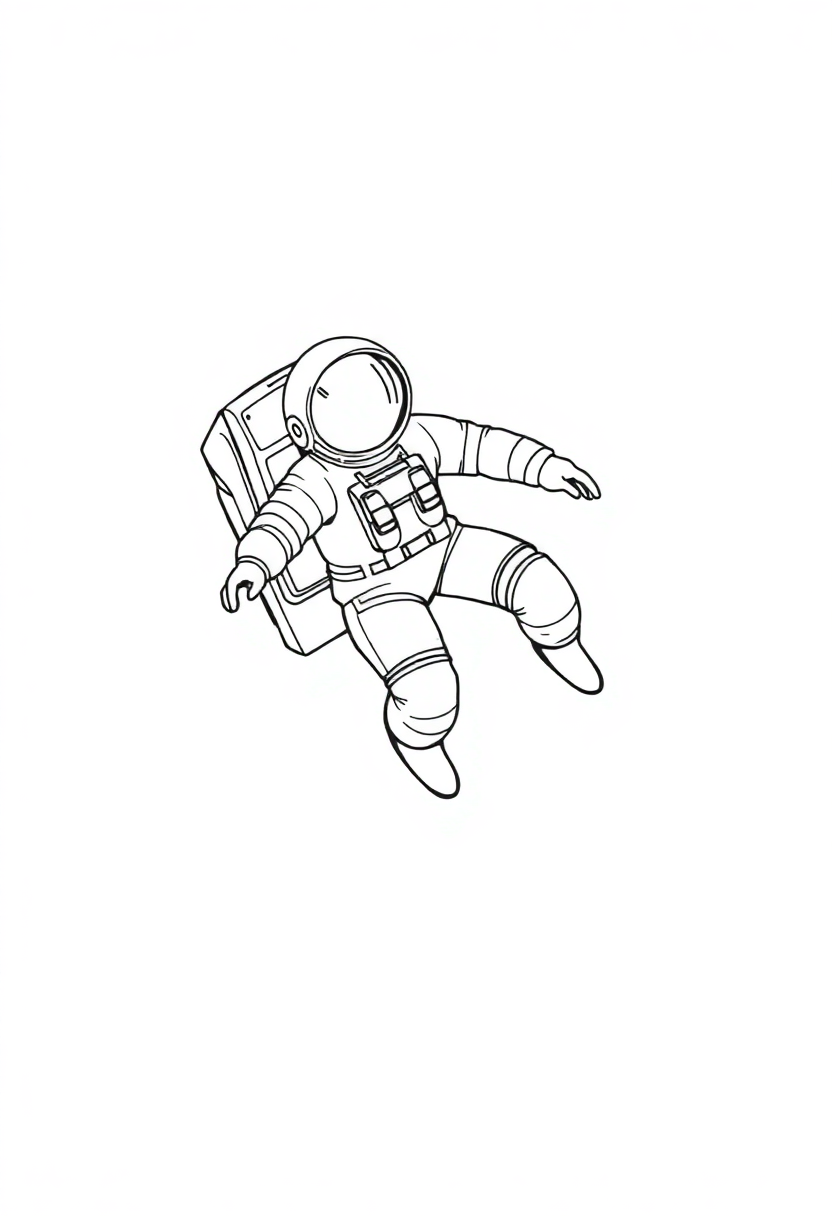 Astronaut Floating In Deep Space coloring pages
