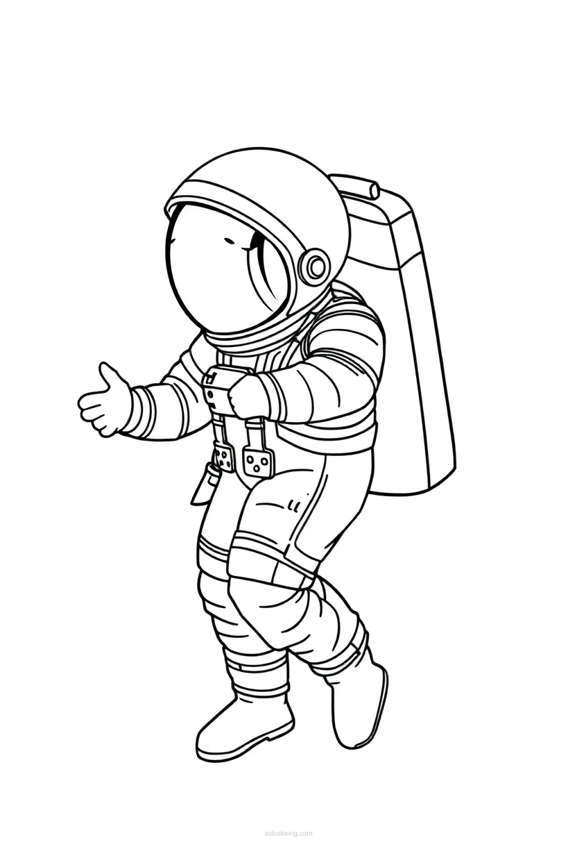 Astronaut in Space Suit coloring page for kids