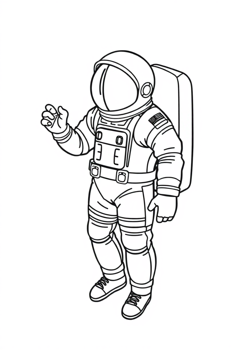 Astronaut in Space Suit coloring page, free printable