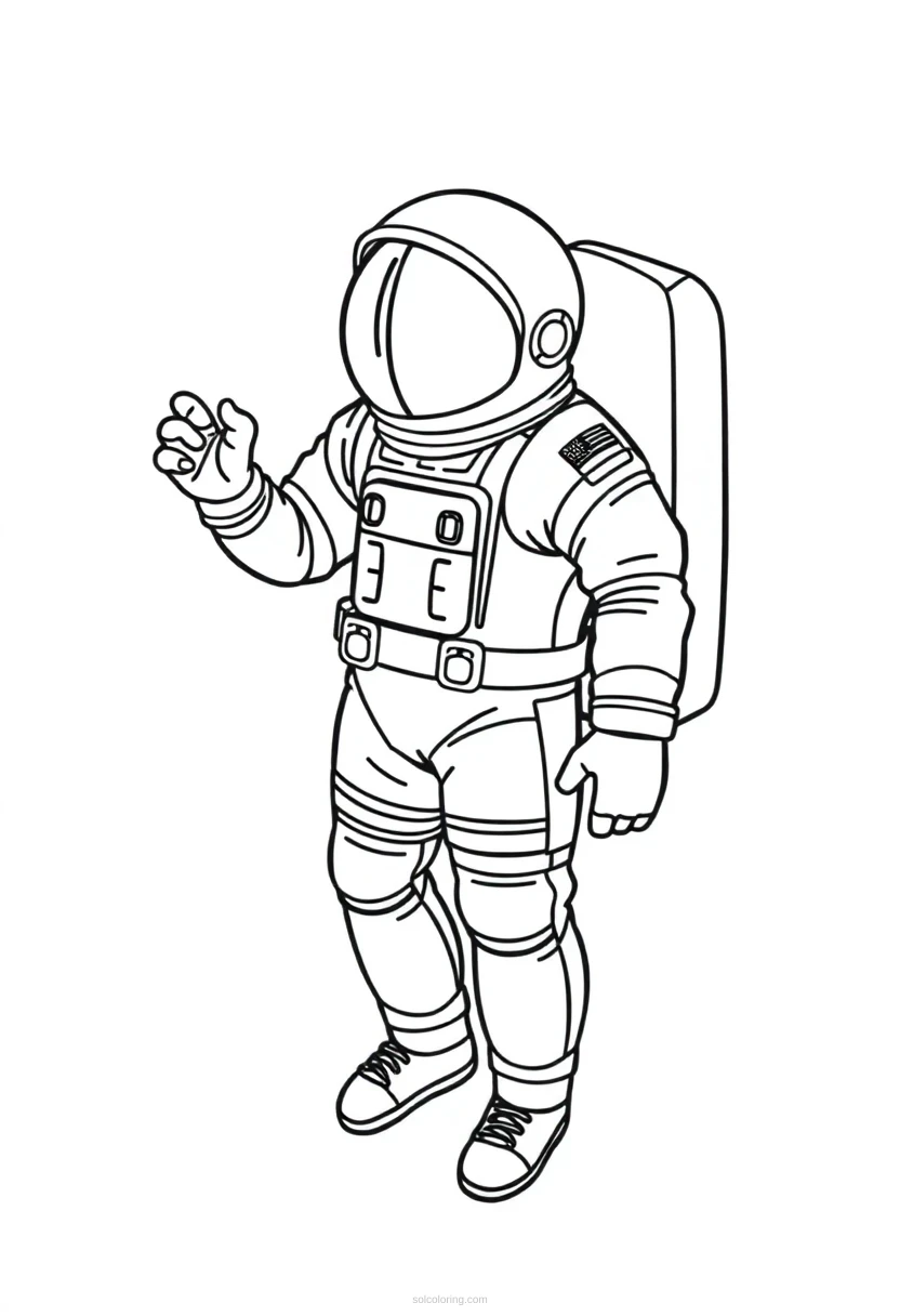 Astronaut in Space Suit coloring page for kids