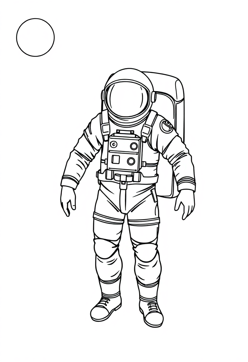 Astronaut in Space Suit coloring page, free printable