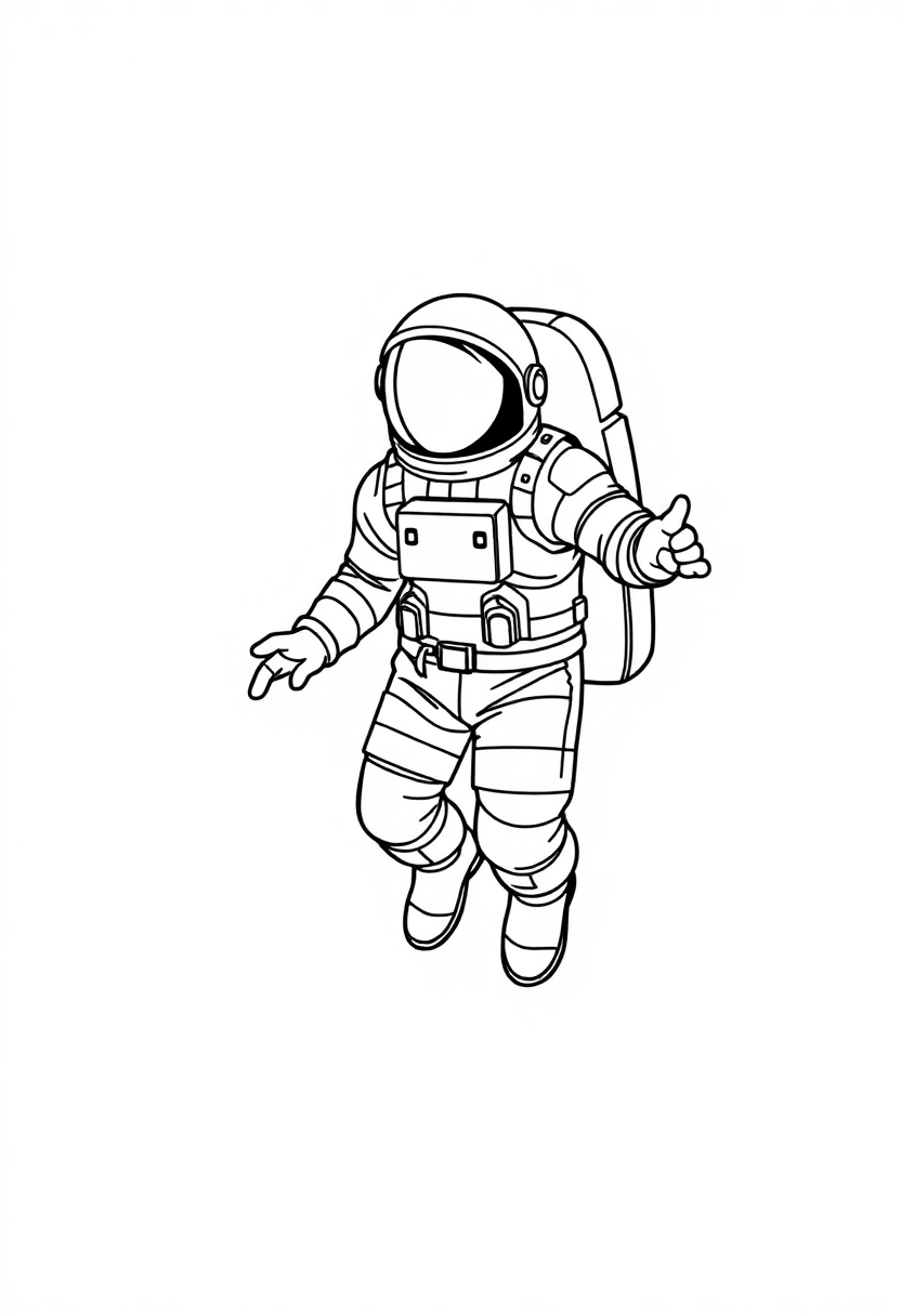 Astronaut in Space Suit coloring page, free printable