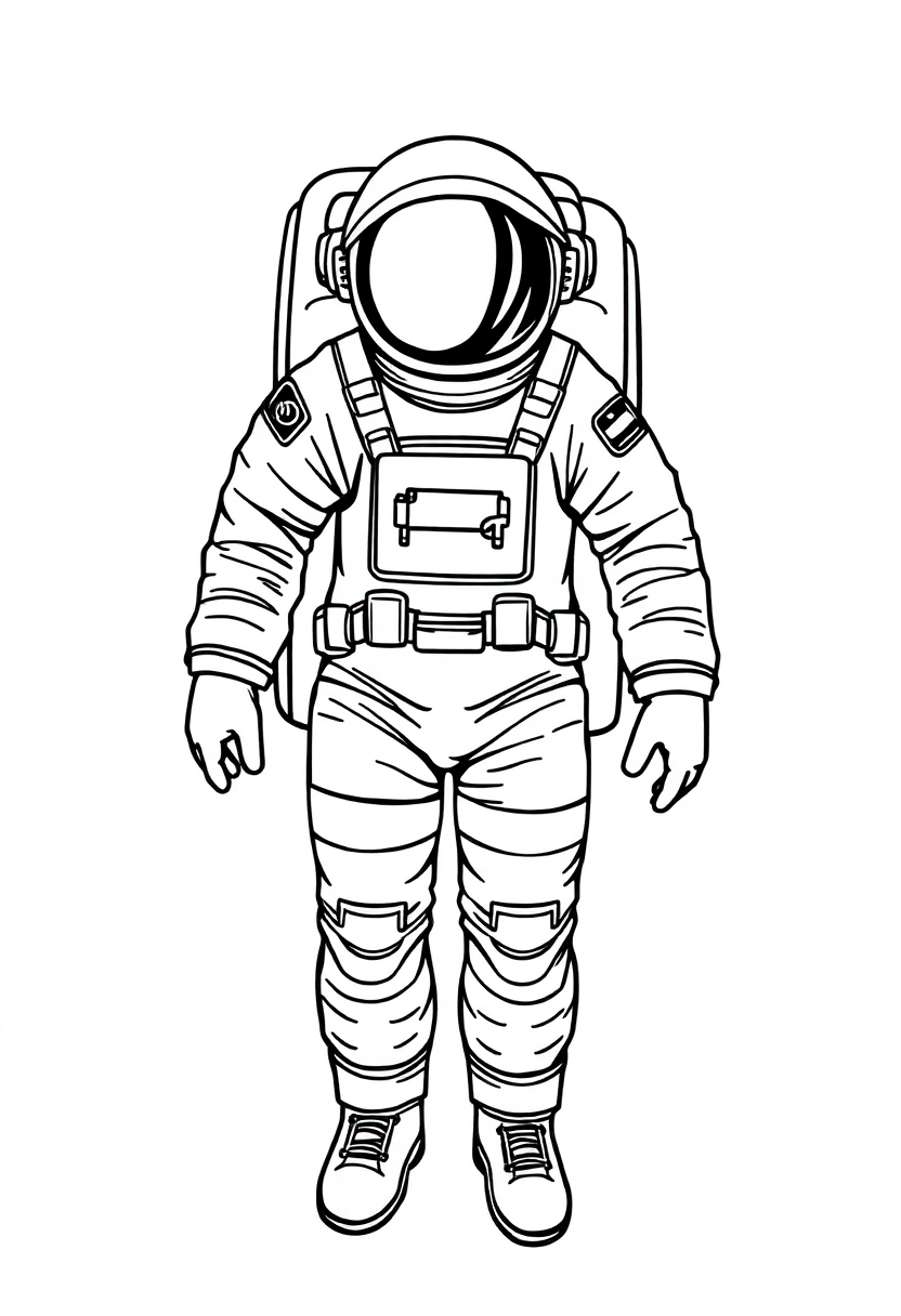 Astronaut in Space Suit coloring page, free printable