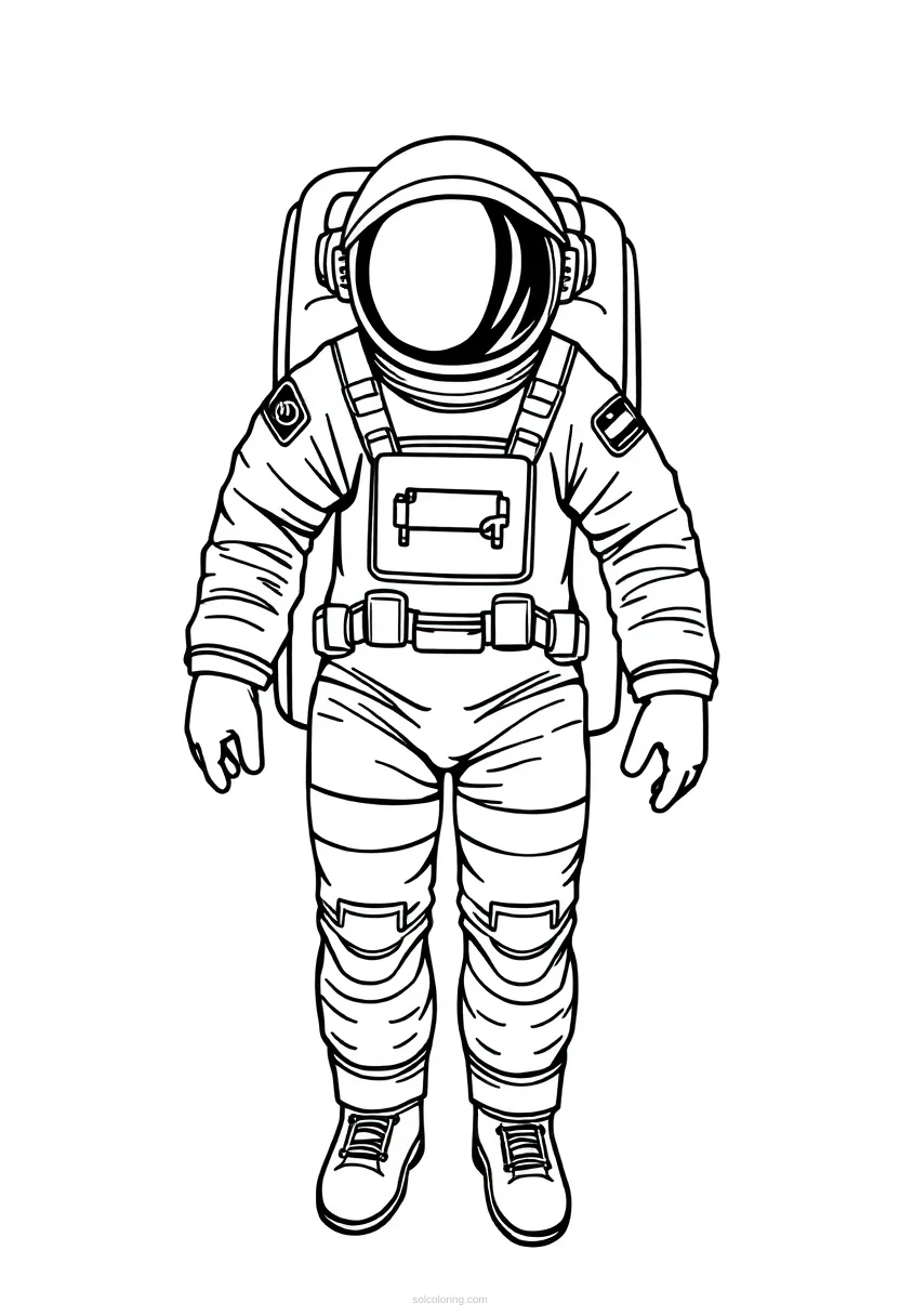 Astronaut in Space Suit coloring page for kids