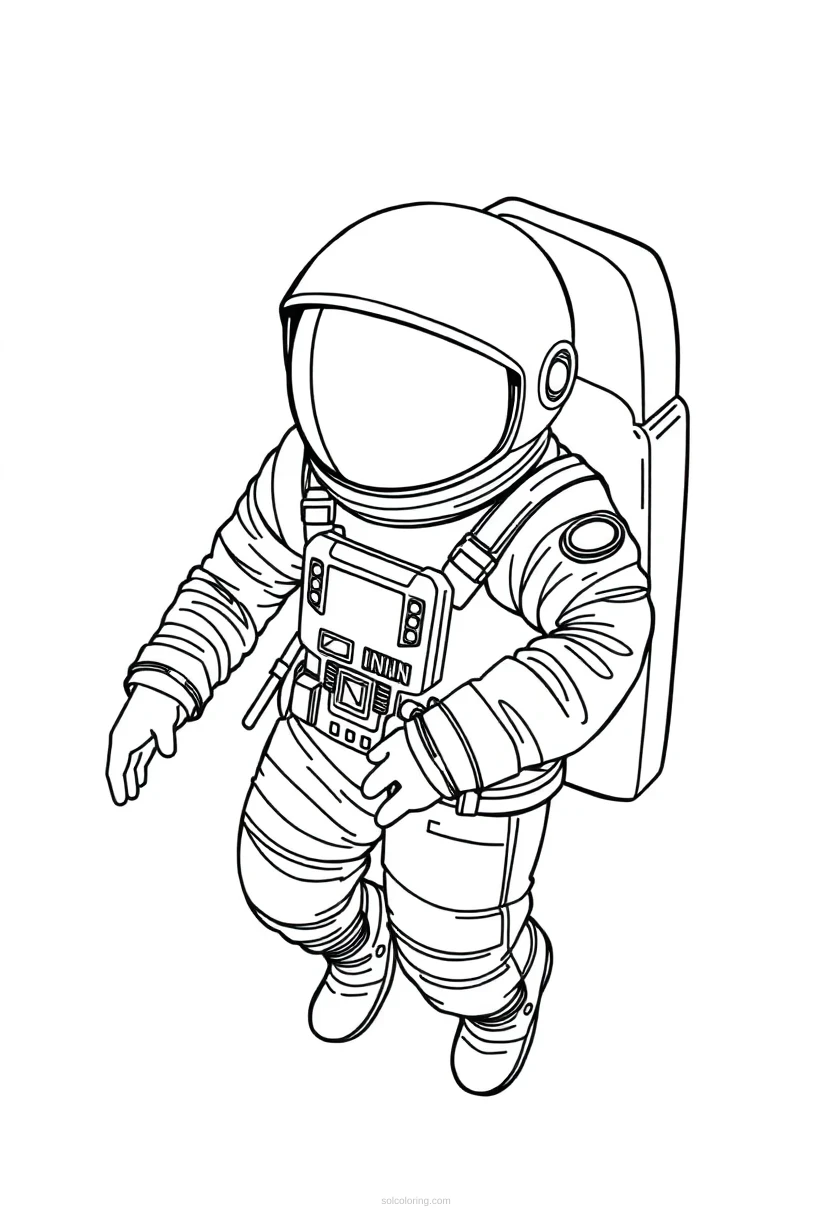 Astronaut coloring page for kids