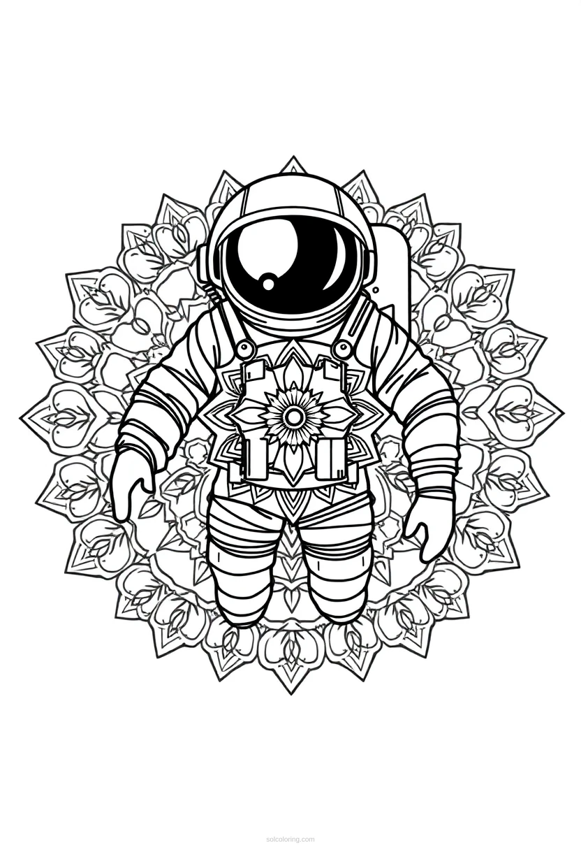 Astronaut coloring page for kids