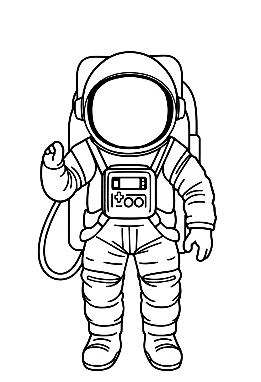 Astronaut coloring page, free printable