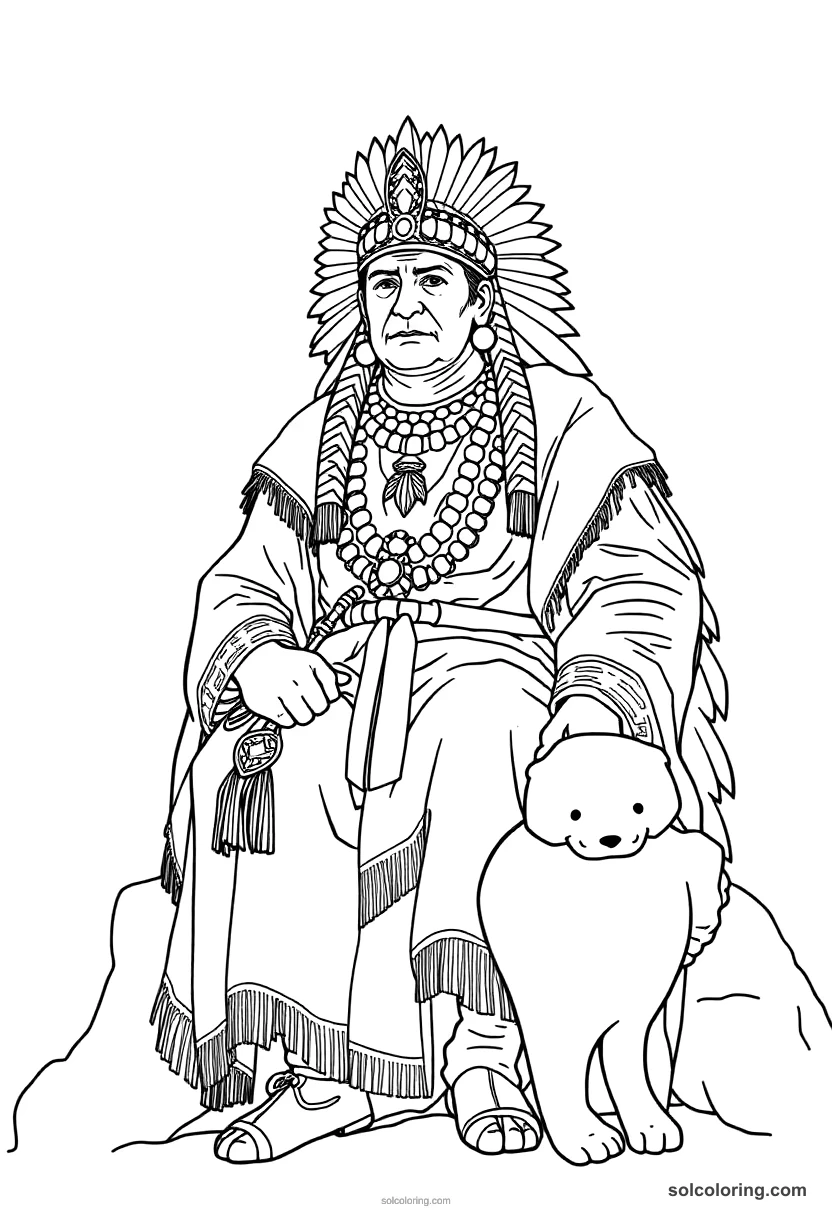 Atahualpa Inca On His Litter coloring pages