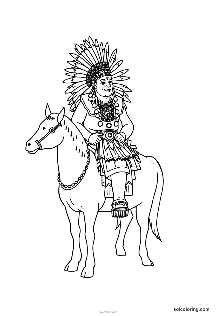 Simple Atahualpa Inca on His Litter simple coloring page for kids