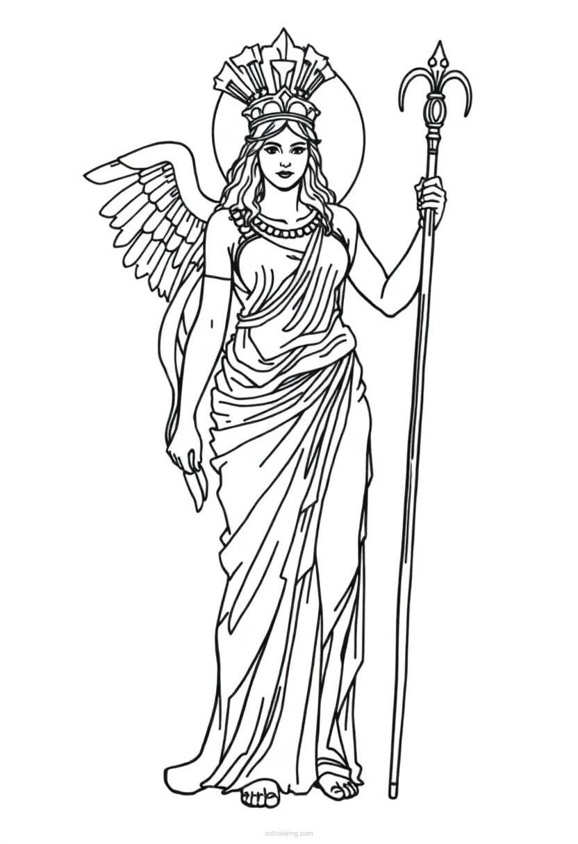 Athena Goddess of Wisdom coloring page for kids