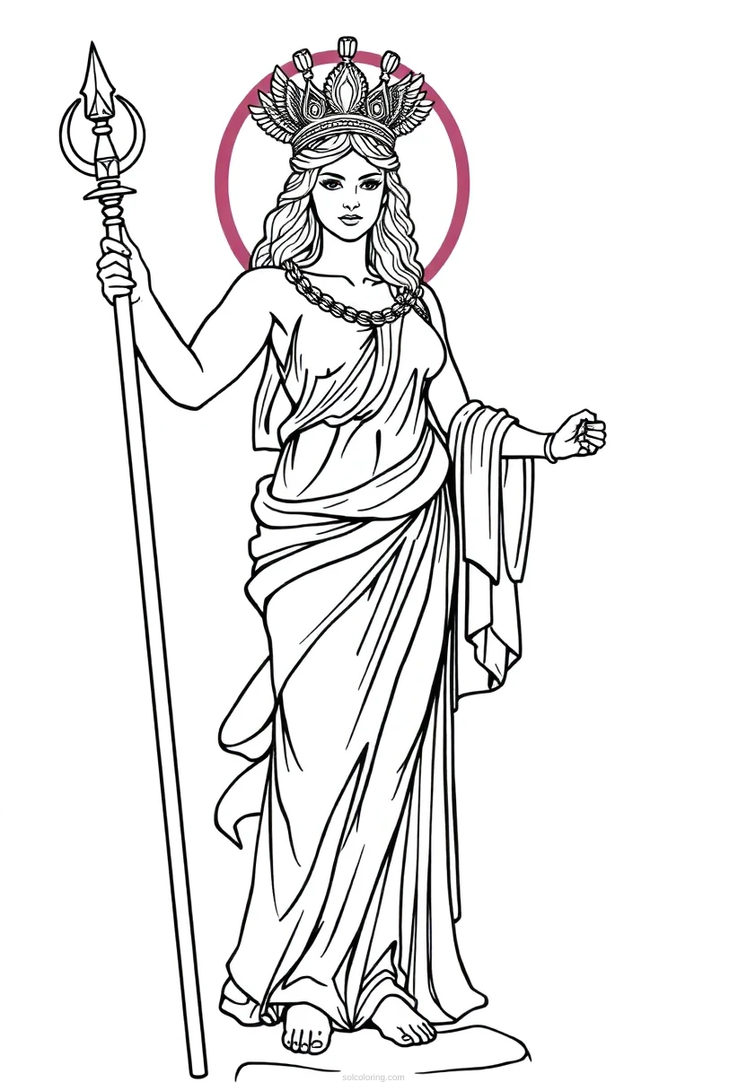 Athena Goddess of Wisdom coloring page for kids