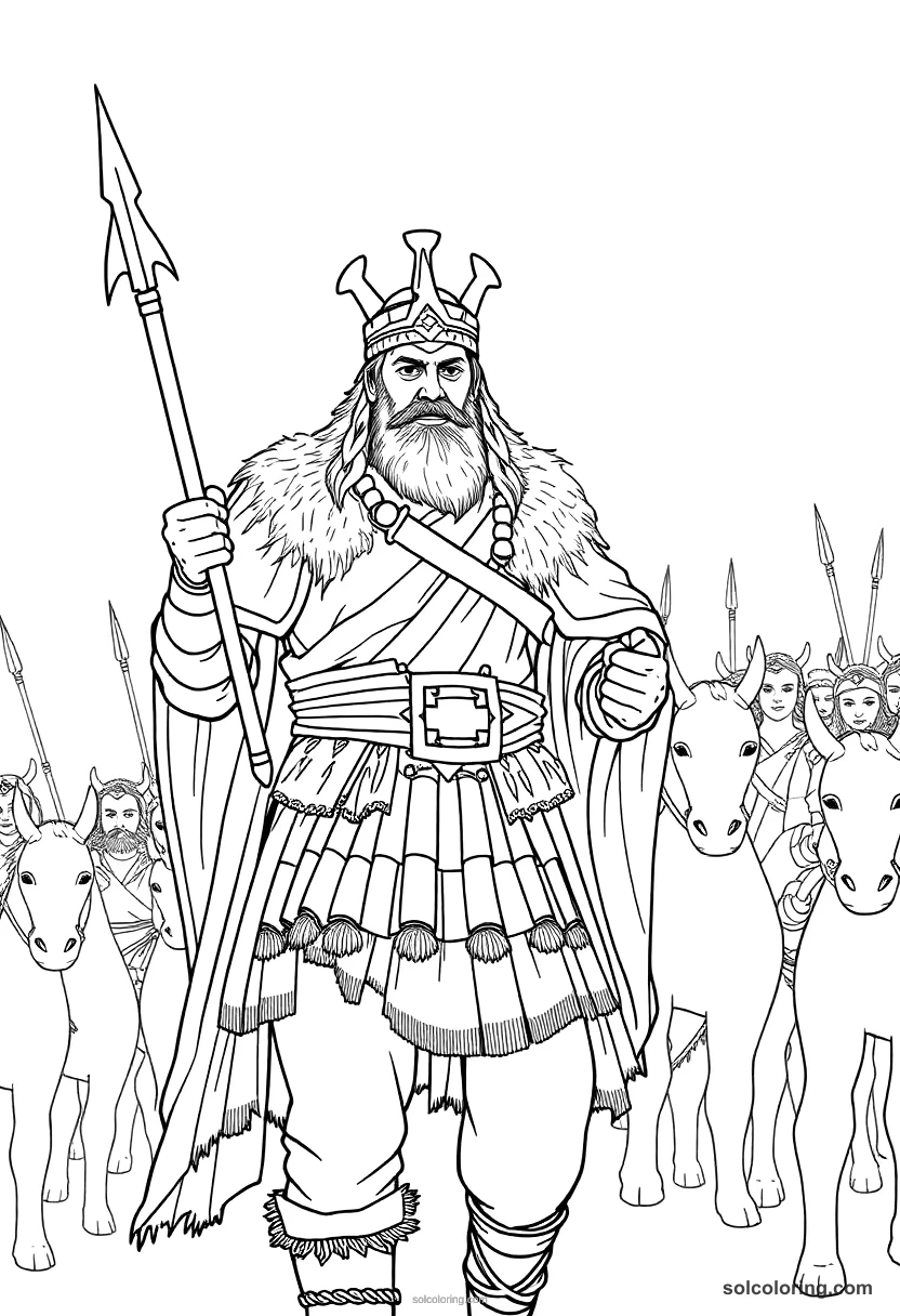 Attila The Hun Leading His Army coloring pages