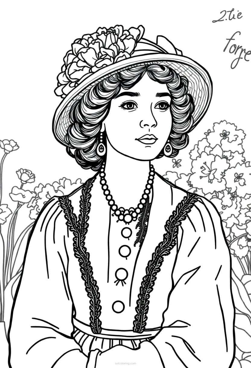 Auguste Renoir Garden Party coloring page for kids