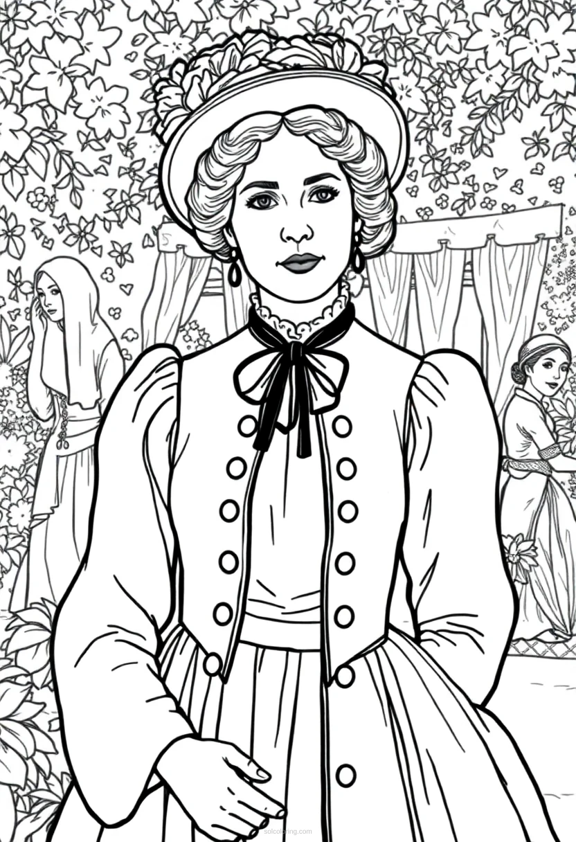 Auguste Renoir Garden Party coloring page for kids
