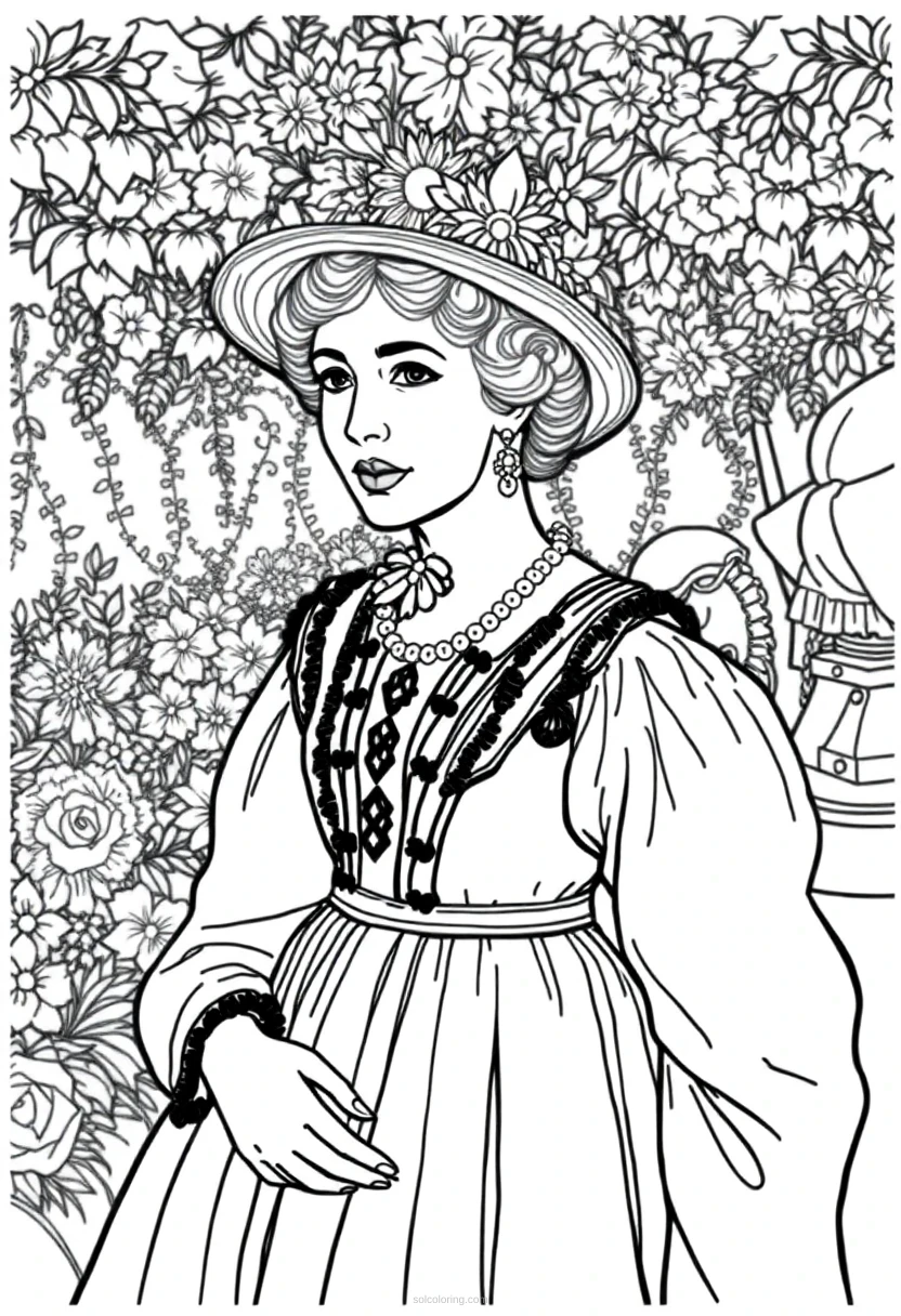 Auguste Renoir Garden Party coloring page for kids