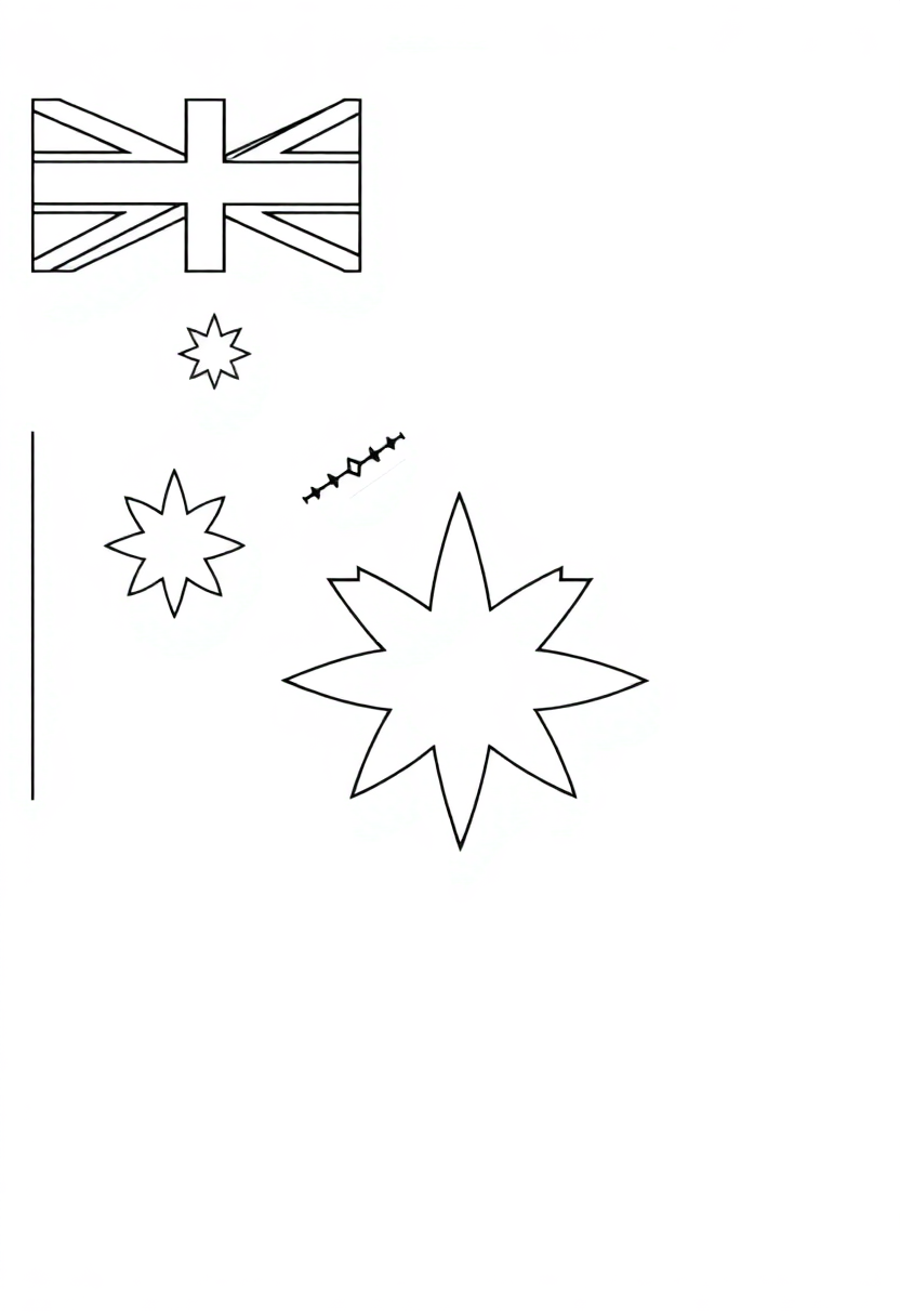 Australian Flag coloring page, free printable