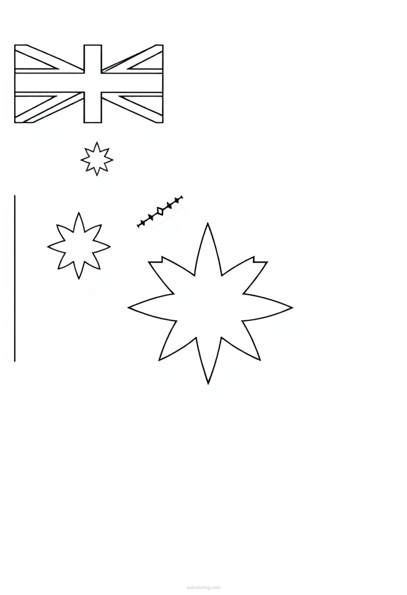 Australian Flag coloring page for kids