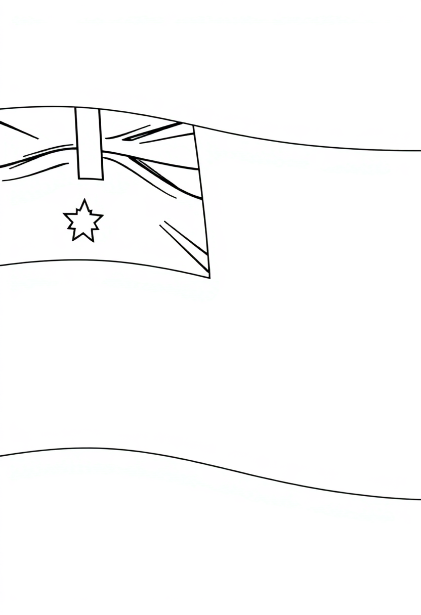 Australian Flag coloring page, free printable