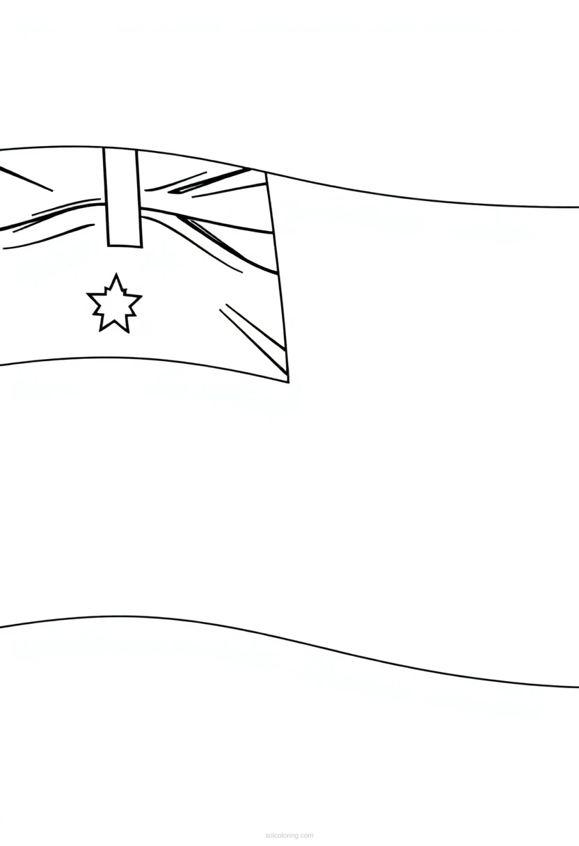 Australian Flag coloring page for kids