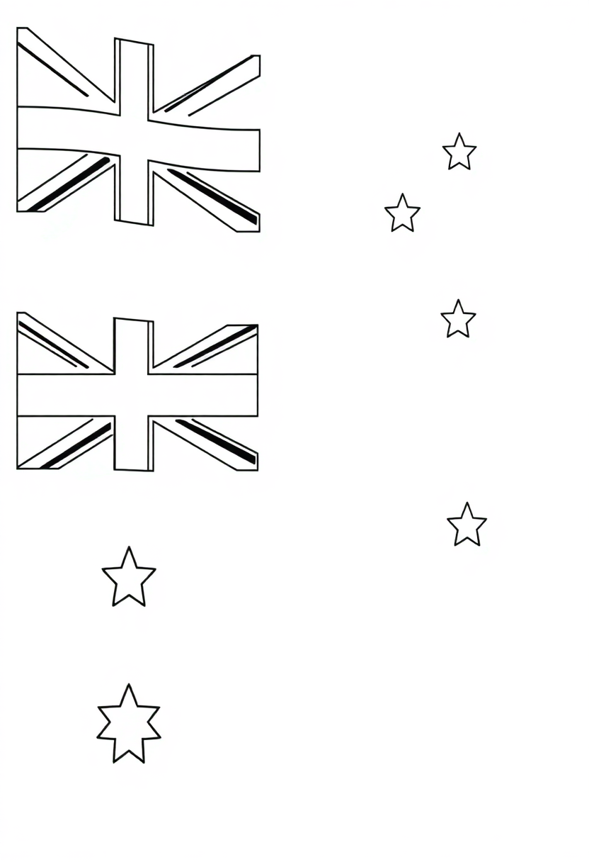 Australian Flag coloring page, free printable