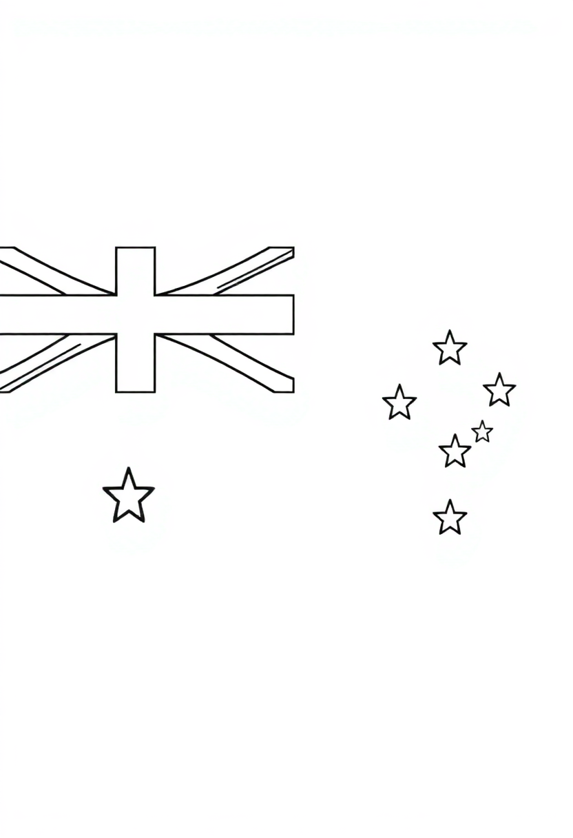 Australian Flag coloring page, free printable