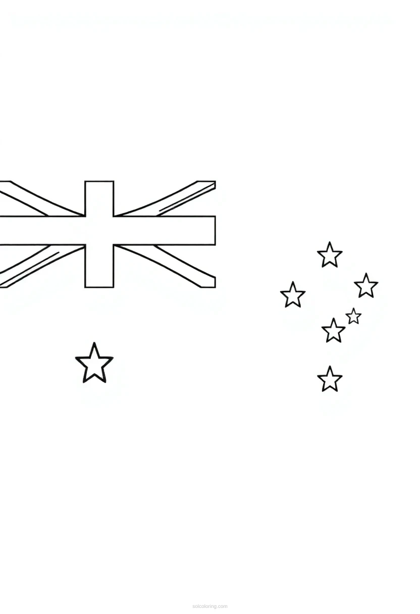Australian Flag coloring page for kids