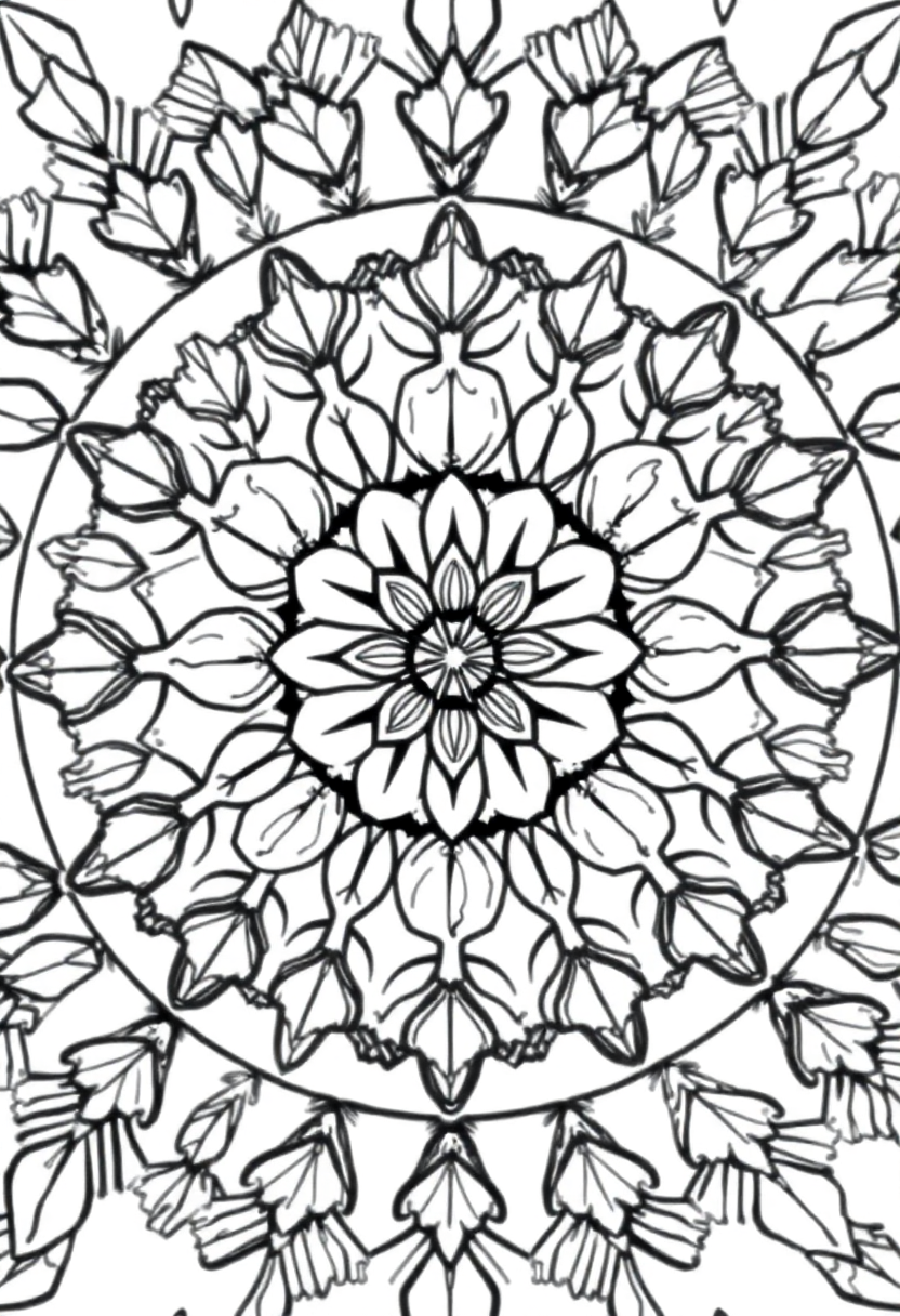Autumn Leaves And Acorns Mandala coloring pages