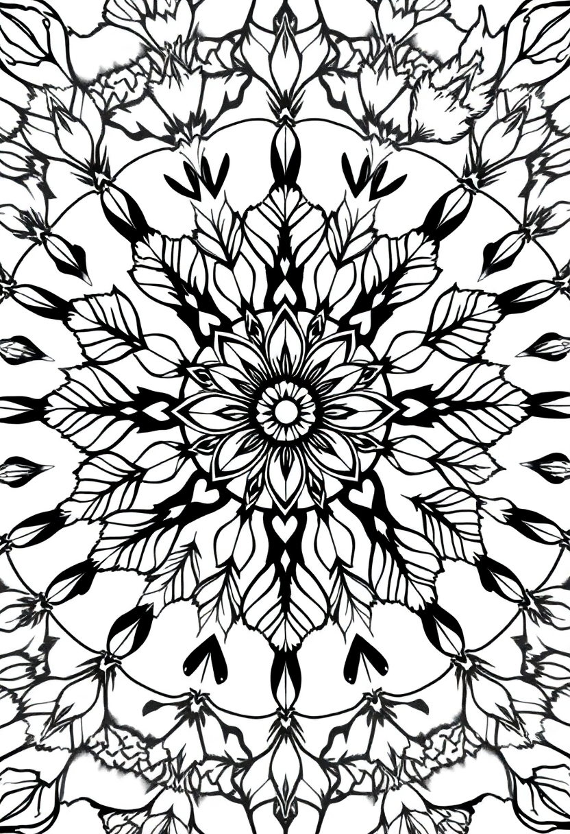 Autumn Leaves and Acorns Mandala coloring page for kids
