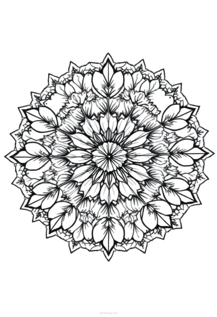 Autumn Leaves and Pumpkins coloring page for kids