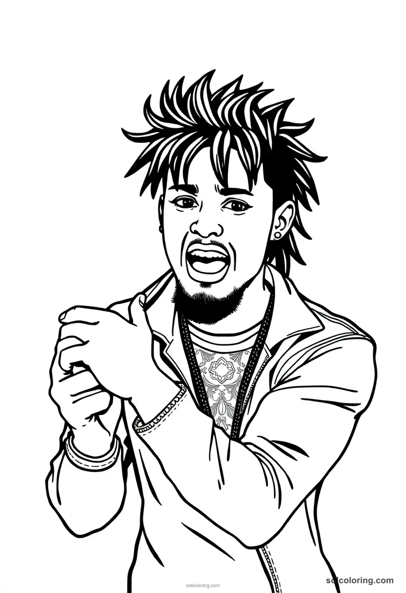 Silhouette Avicii silhouette coloring page for kids