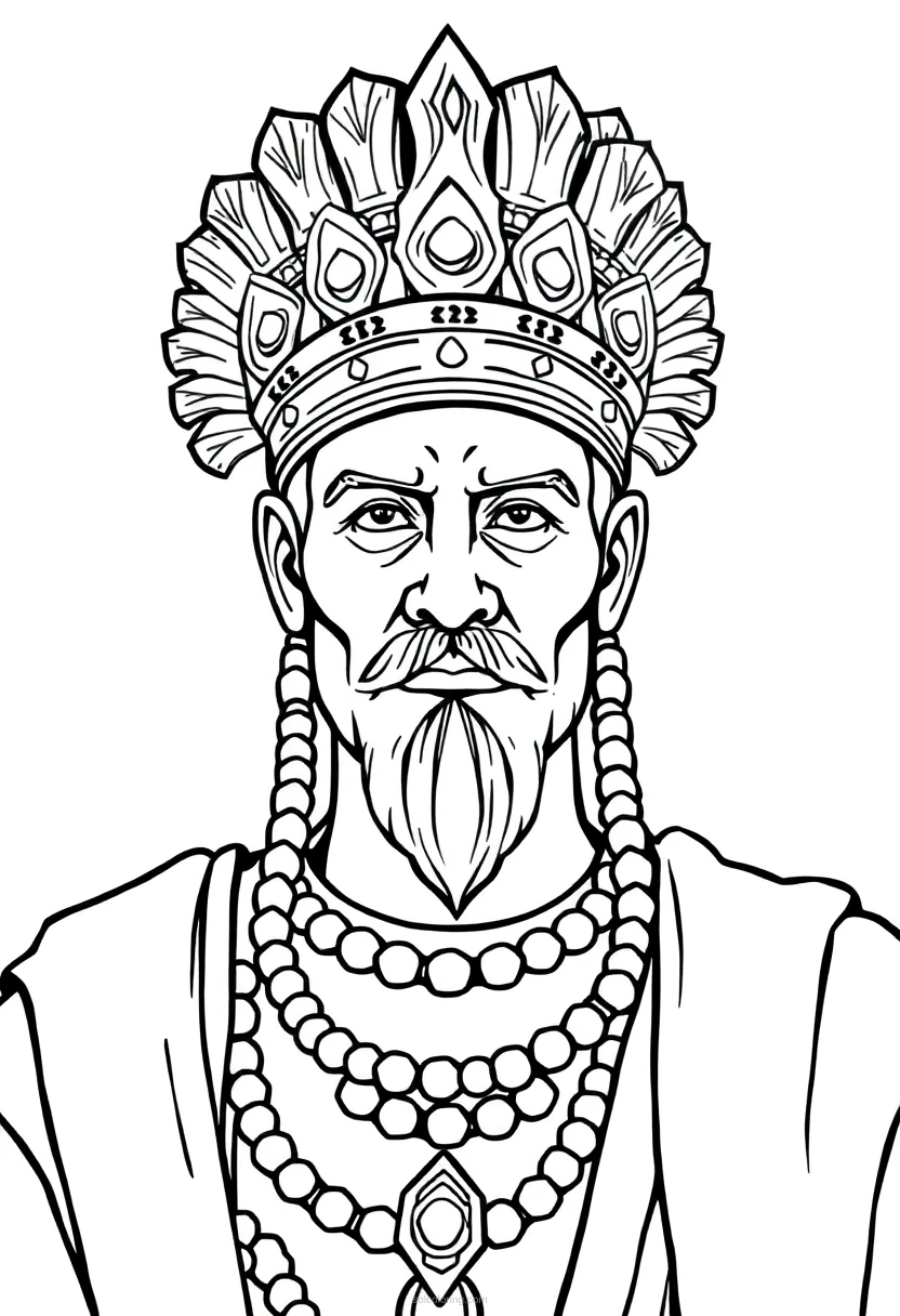 Aztec Emperor coloring page for kids