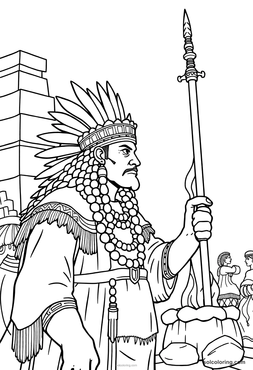 Aztec Temple Sacrifice Ceremony coloring pages
