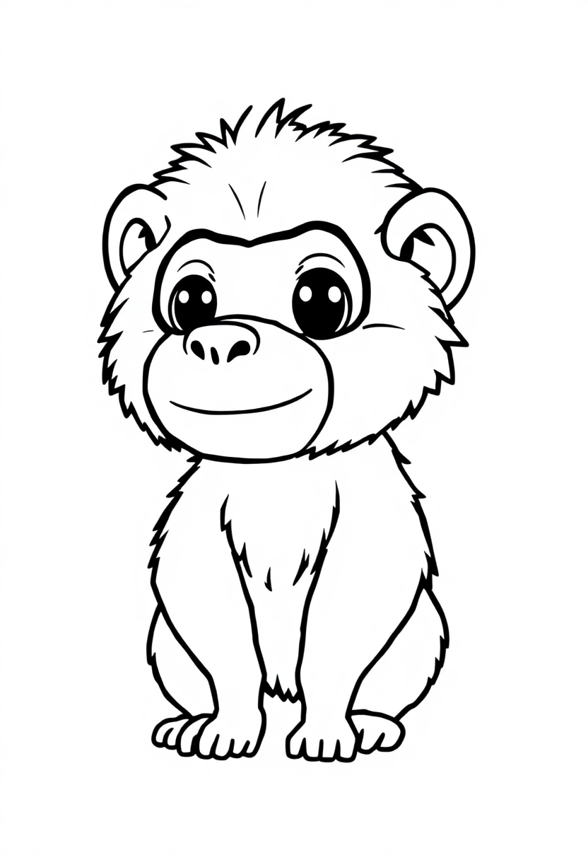 Baboon coloring page, free printable