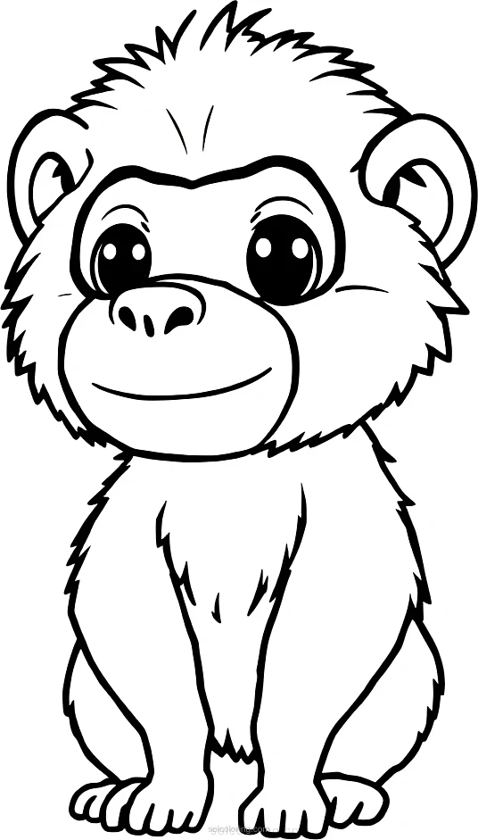 Baboon coloring page for kids