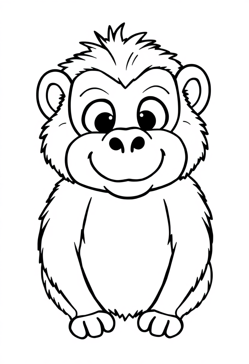 Baboon coloring page, free printable