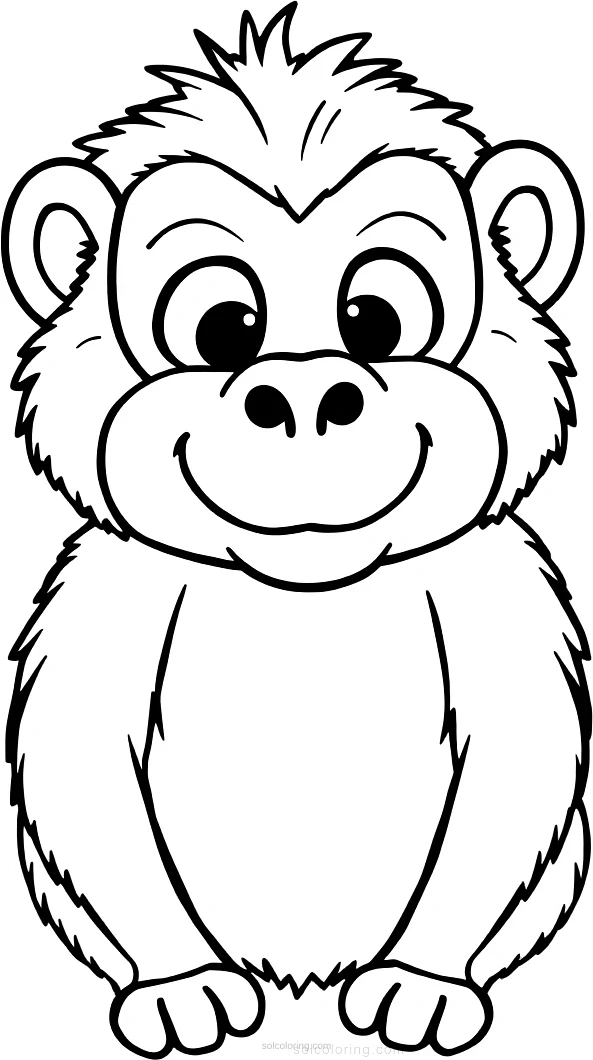 Baboon coloring page for kids