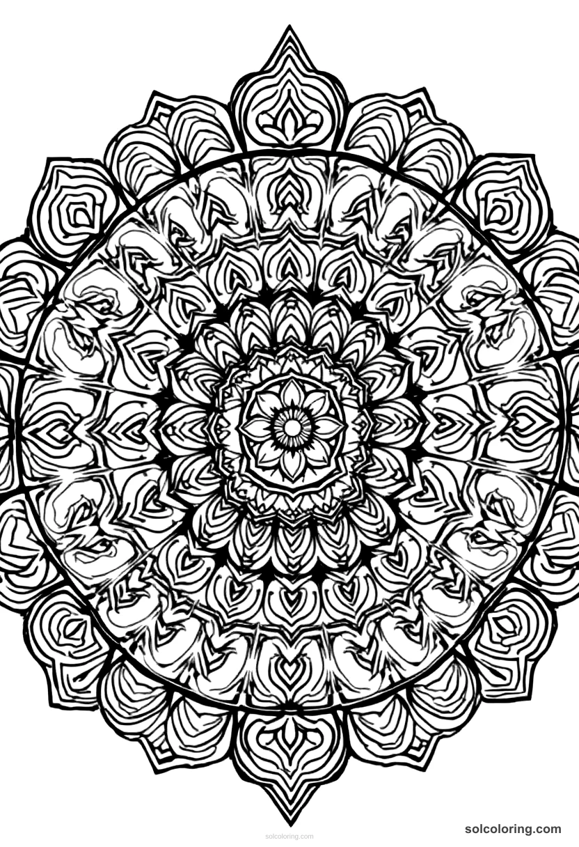 Mandala Babur Founding the Mughal Empire mandala coloring page for kids
