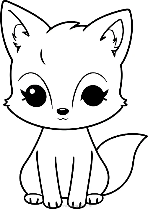 Baby Fox coloring page for kids