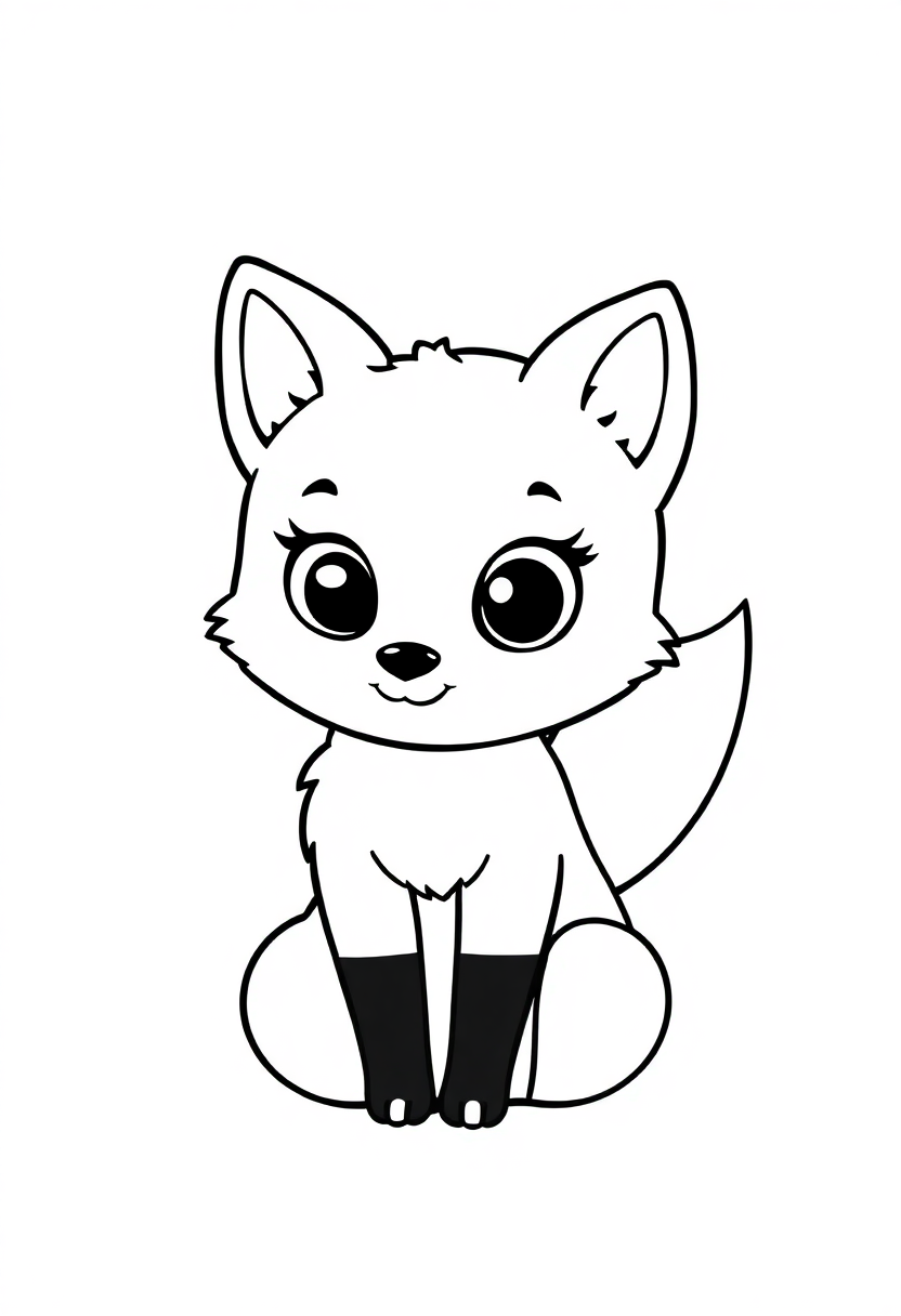 Baby Fox coloring page, free printable