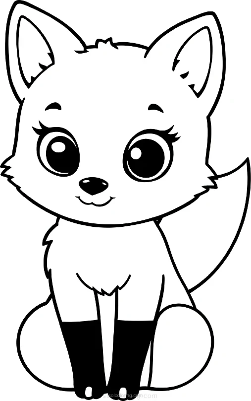 Baby Fox coloring page for kids