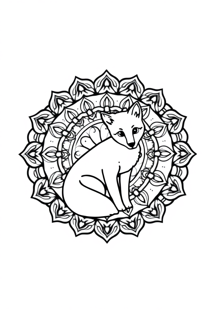 Baby Fox coloring page, free printable