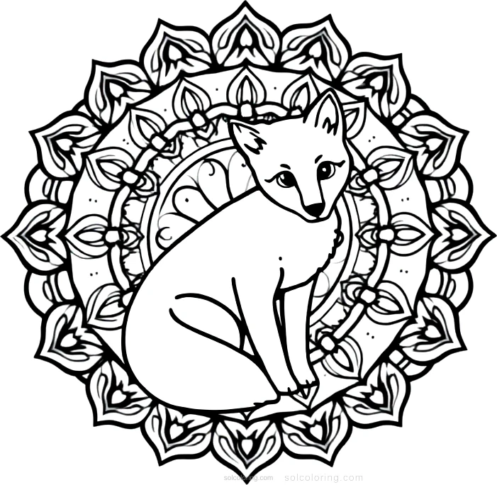 Baby Fox coloring page for kids