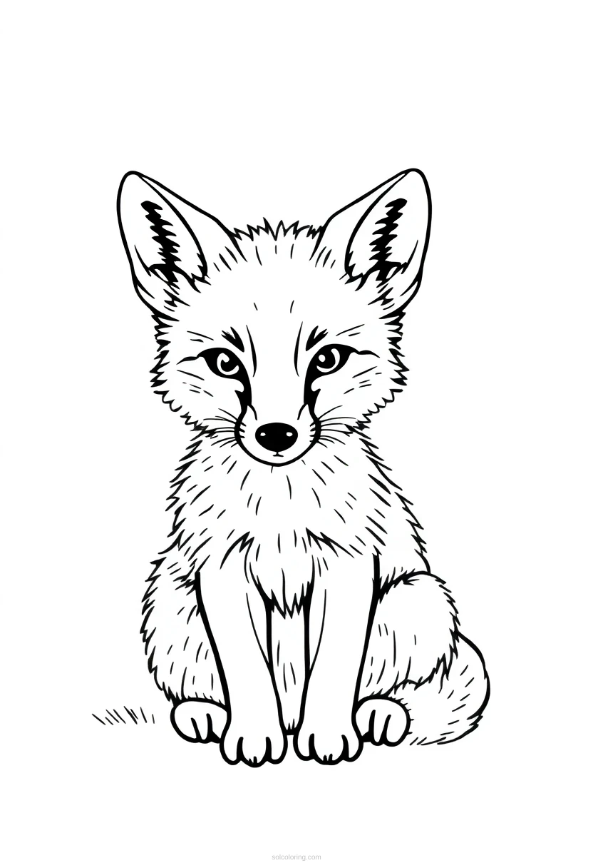 Baby Fox coloring page for kids
